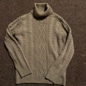 Croft&Barrow Green Cable Knit Turtleneck